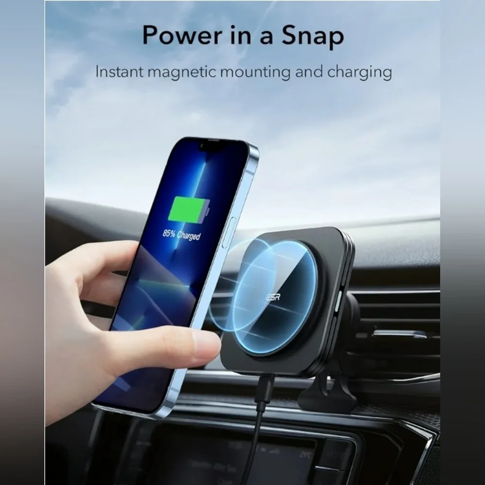 Magnetic wireless car charger for i phones 15/14/13/12